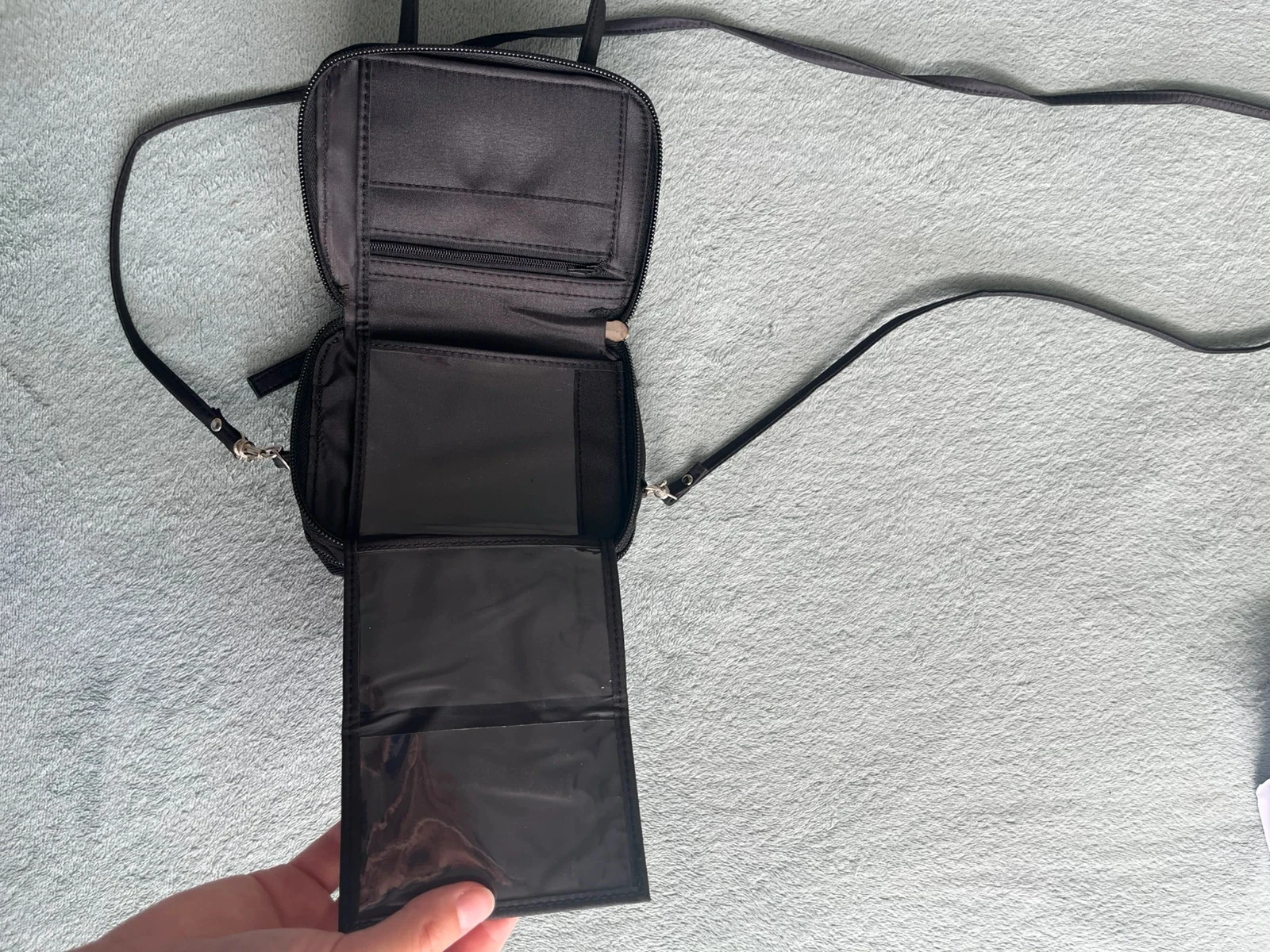 Mini saco de mão / alça preto multi-bolsos – photo 5